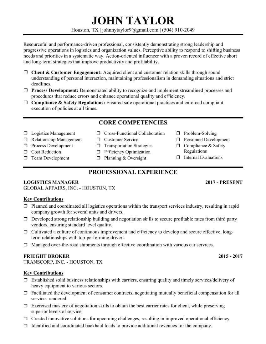 Executive Bold resume template preview
